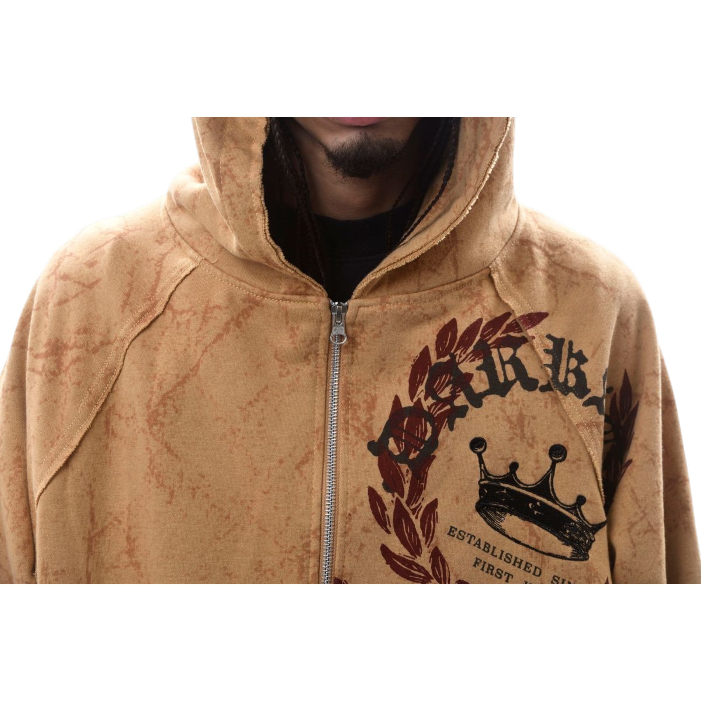 Men's  Zip Up Fleece Hoodie Loyalty Is Royalty In Timber