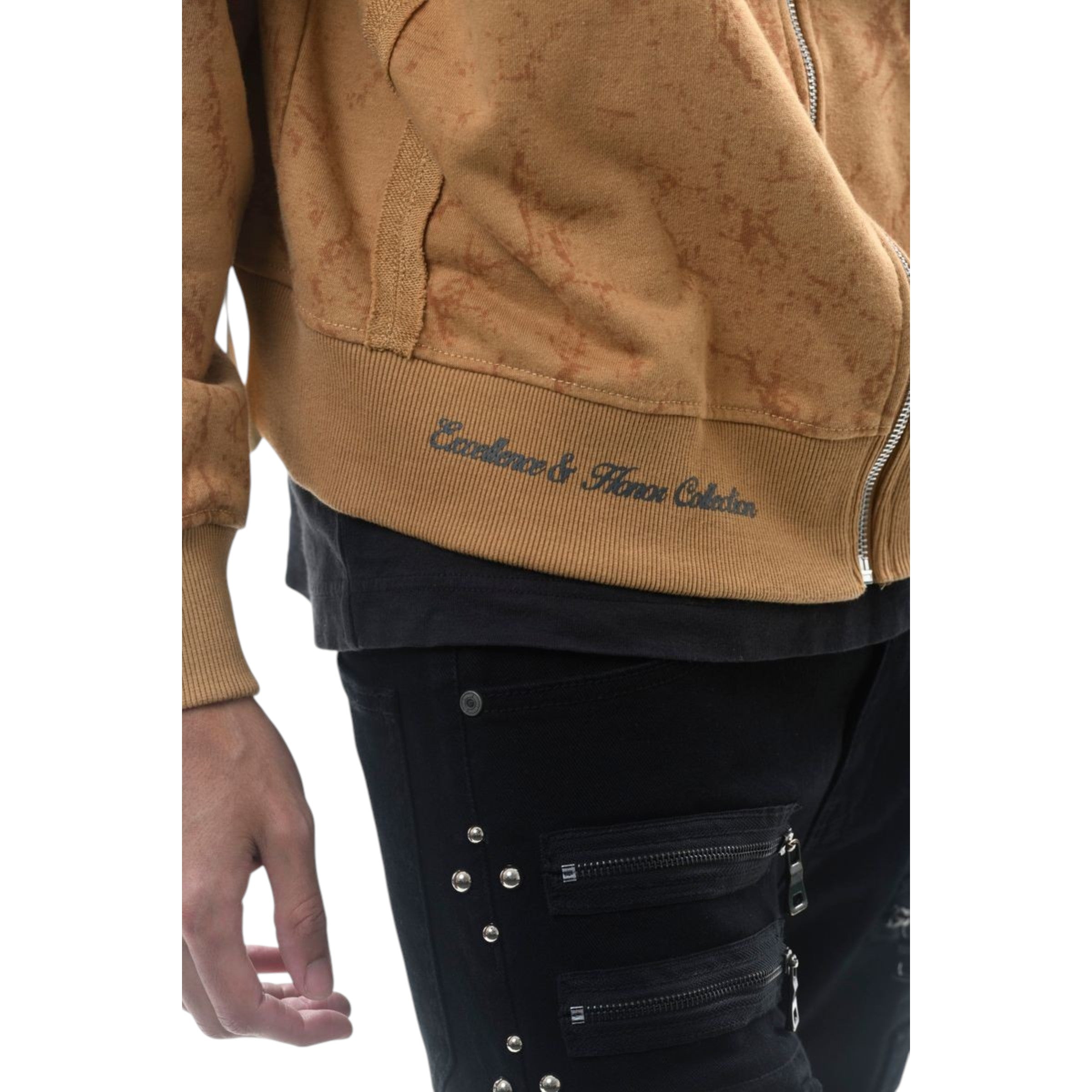 Men's  Zip Up Fleece Hoodie Loyalty Is Royalty In Timber