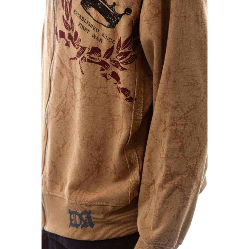 Men's  Zip Up Fleece Hoodie Loyalty Is Royalty In Timber