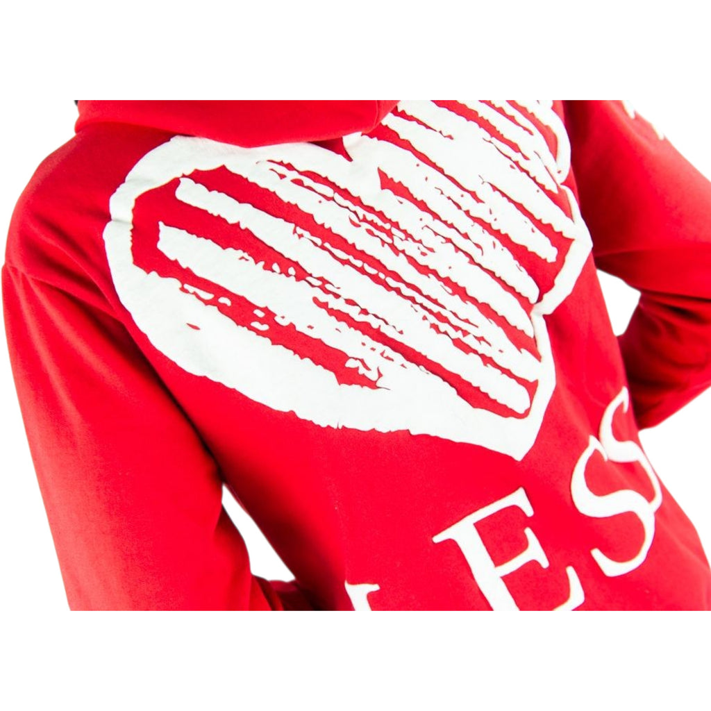 Men's Fleece Hoodie Heartless In Red