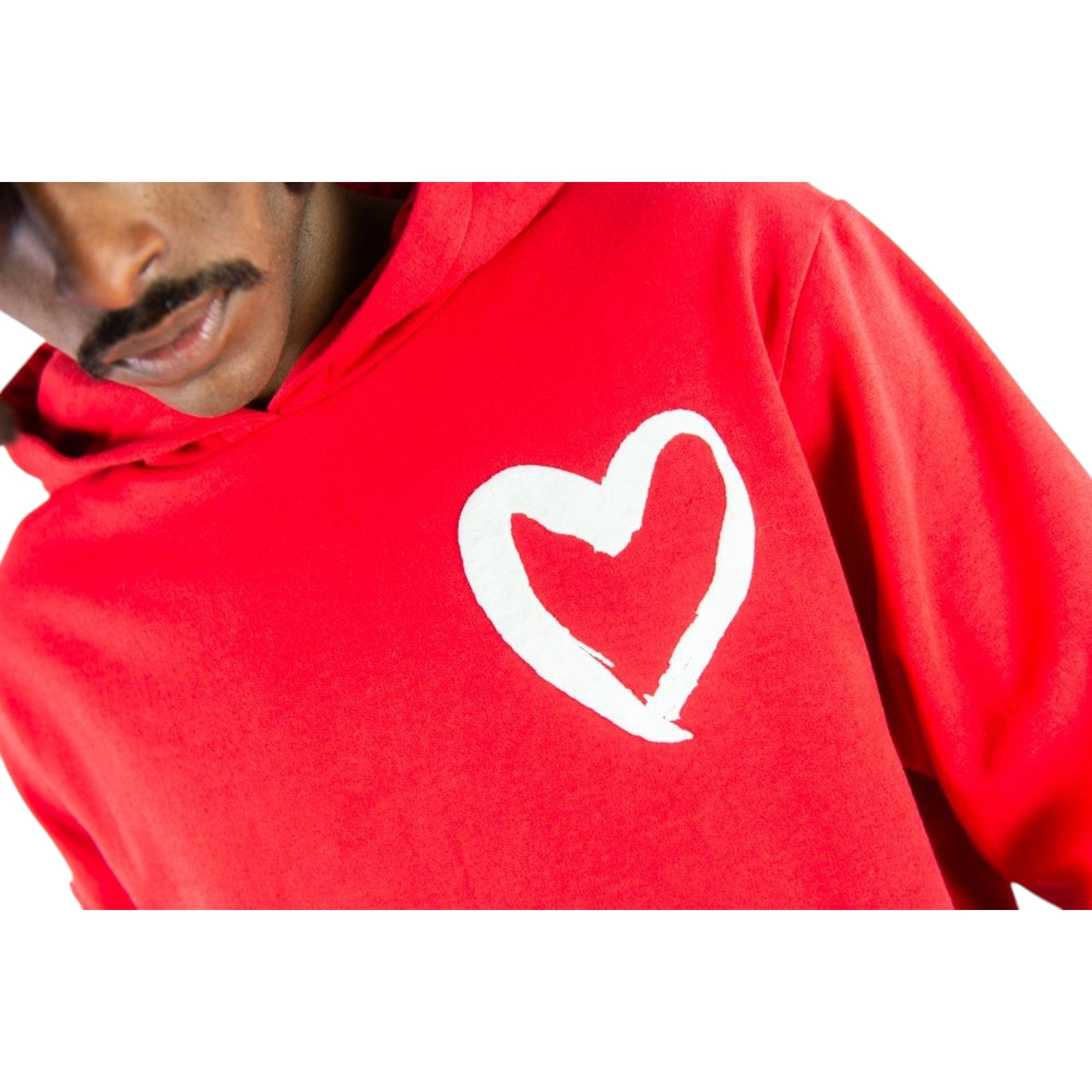 Men's Fleece Hoodie Heartless In Red