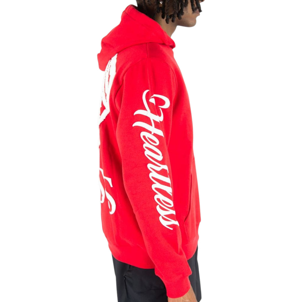 Men's Fleece Hoodie Heartless In Red
