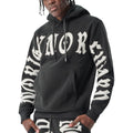 Men's Fleece Hoodie No Risk No Reward in Black and White