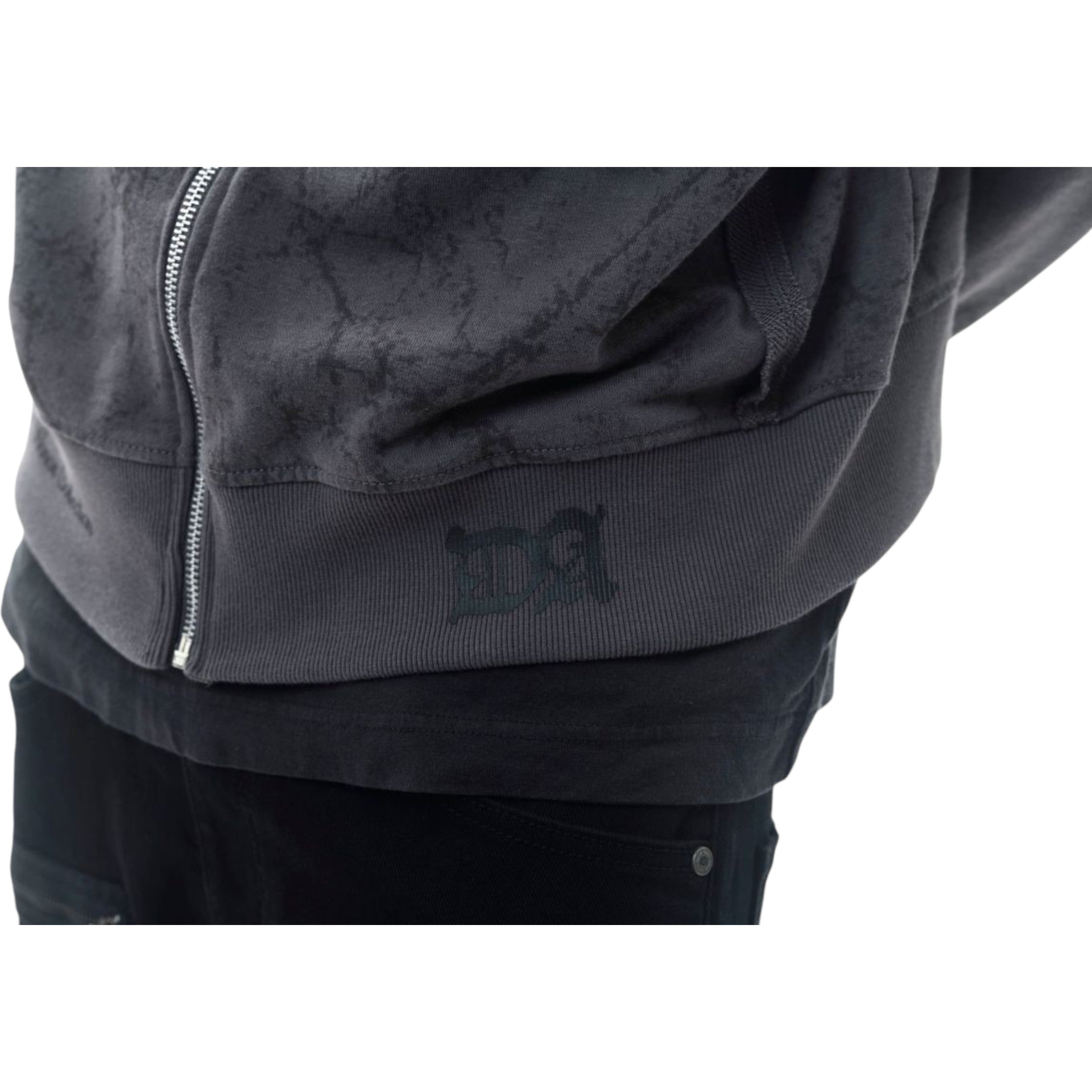 Men's Loyalty Is Royalty Zip Fleece Hoodie In Dark Grey