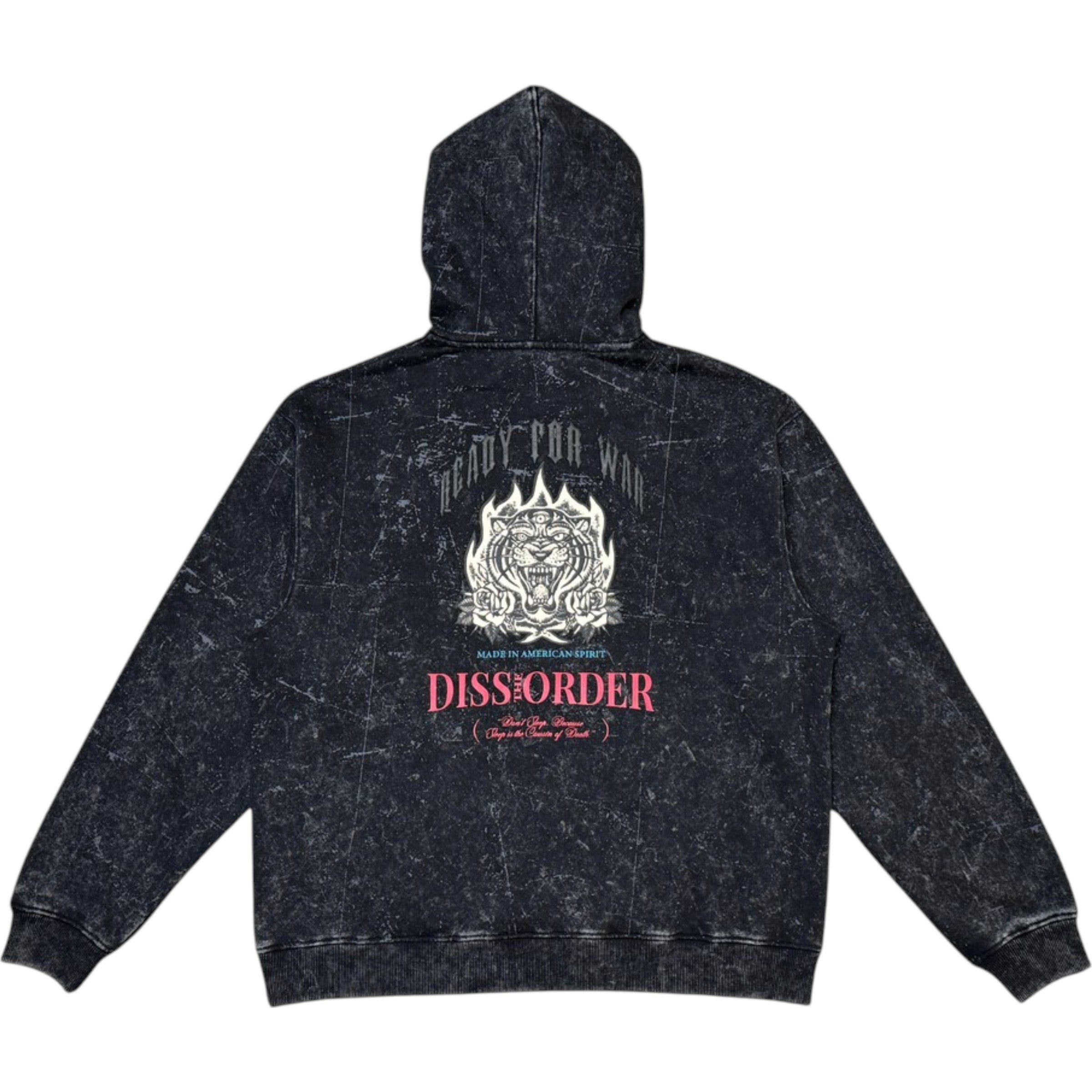 Men's  Fleece Hoodie Ready For War In Black