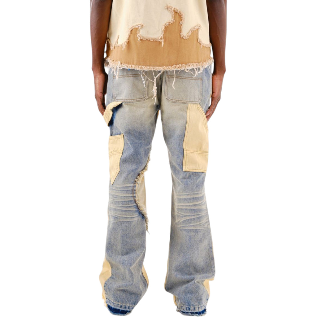 Men's Pure Flare Carpenter With Digital Print Denim In DTB