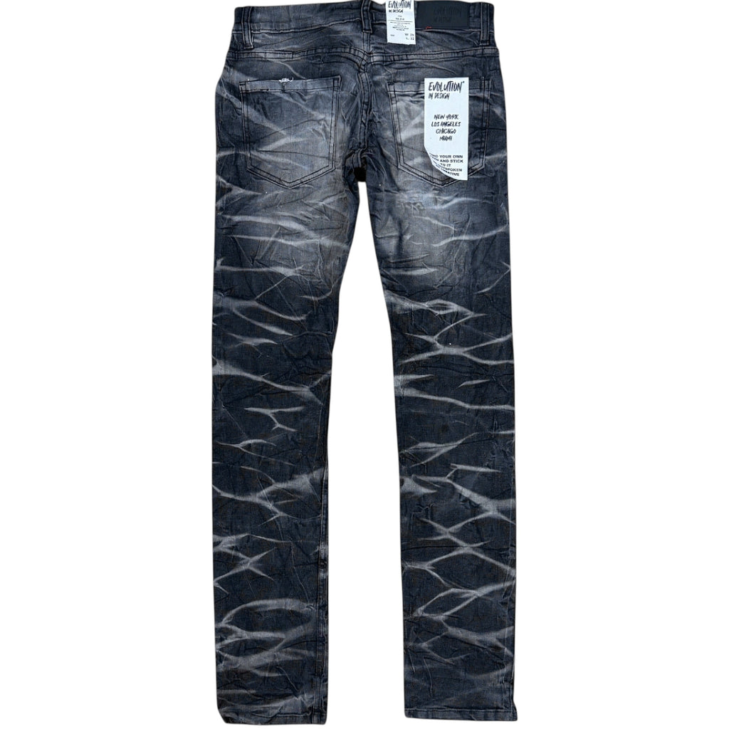 Men' Slim Fit Rip & Repair Legacy Denim In Washed Black