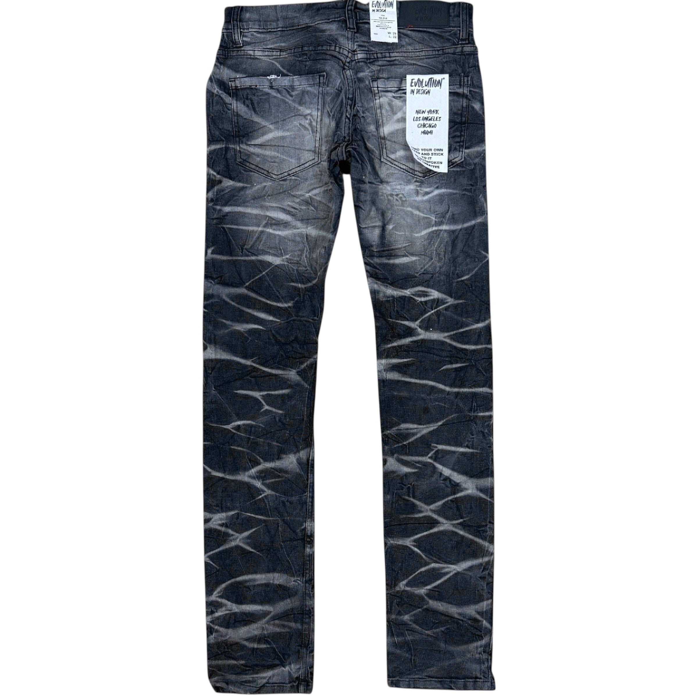 Men' Slim Fit Rip & Repair Legacy Denim In Washed Black