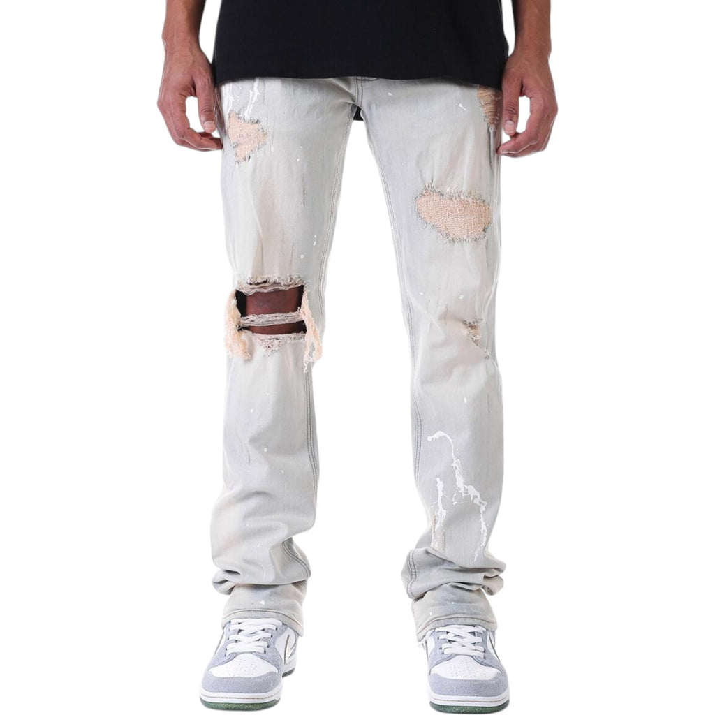 Men's Rip & Repair Stacked Denim In Blue