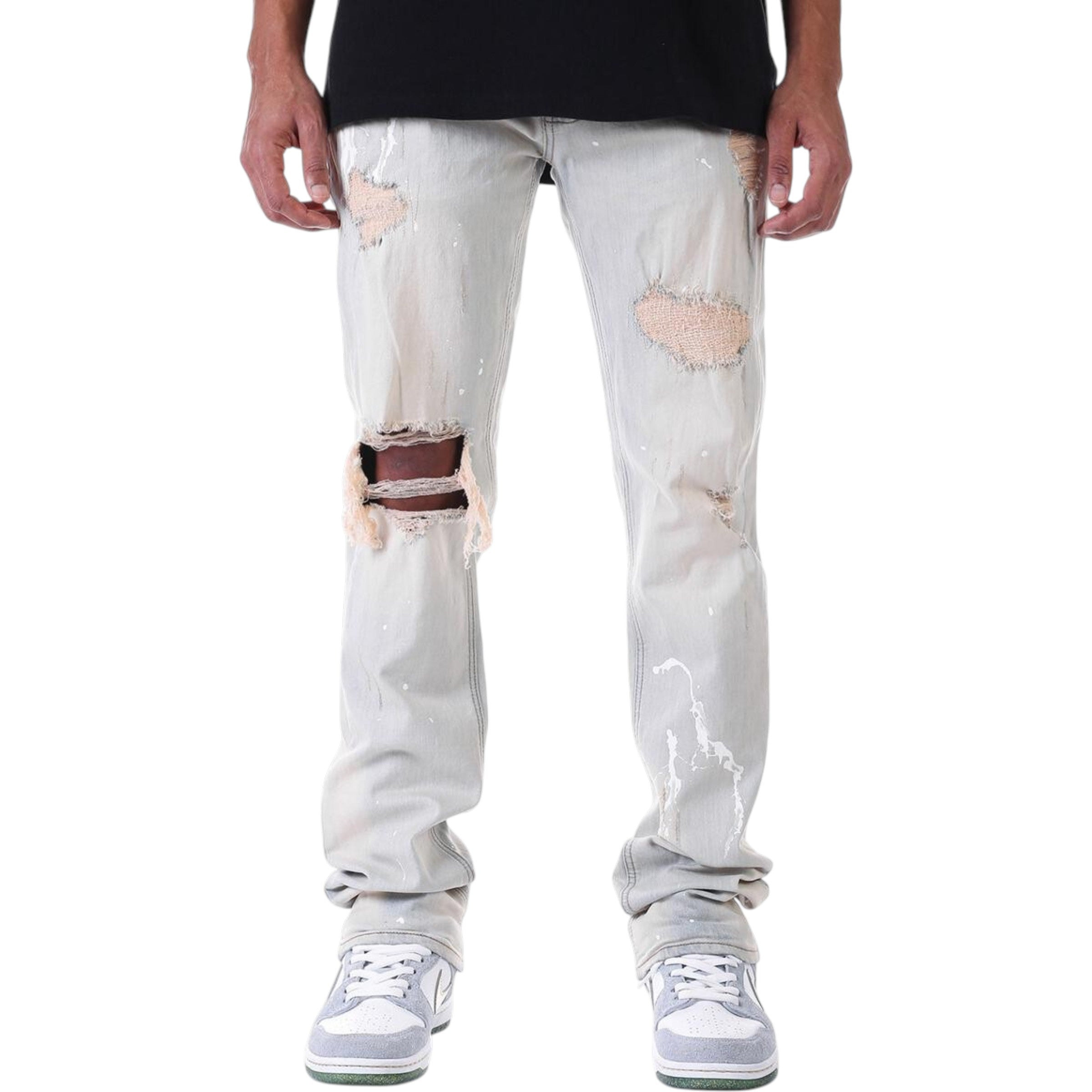 Men's Rip & Repair Stacked Denim In Blue