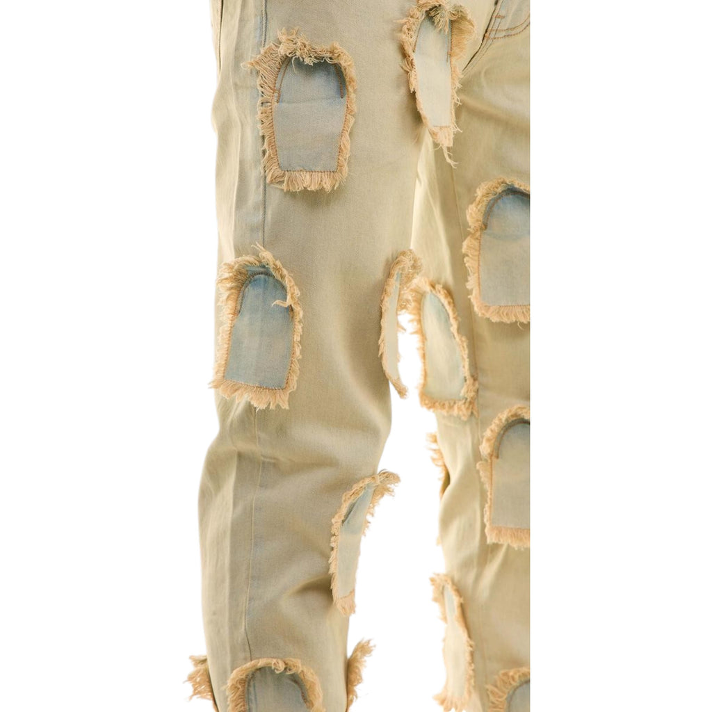 Men's Skinny Fit Flying Patched Denim In Blue