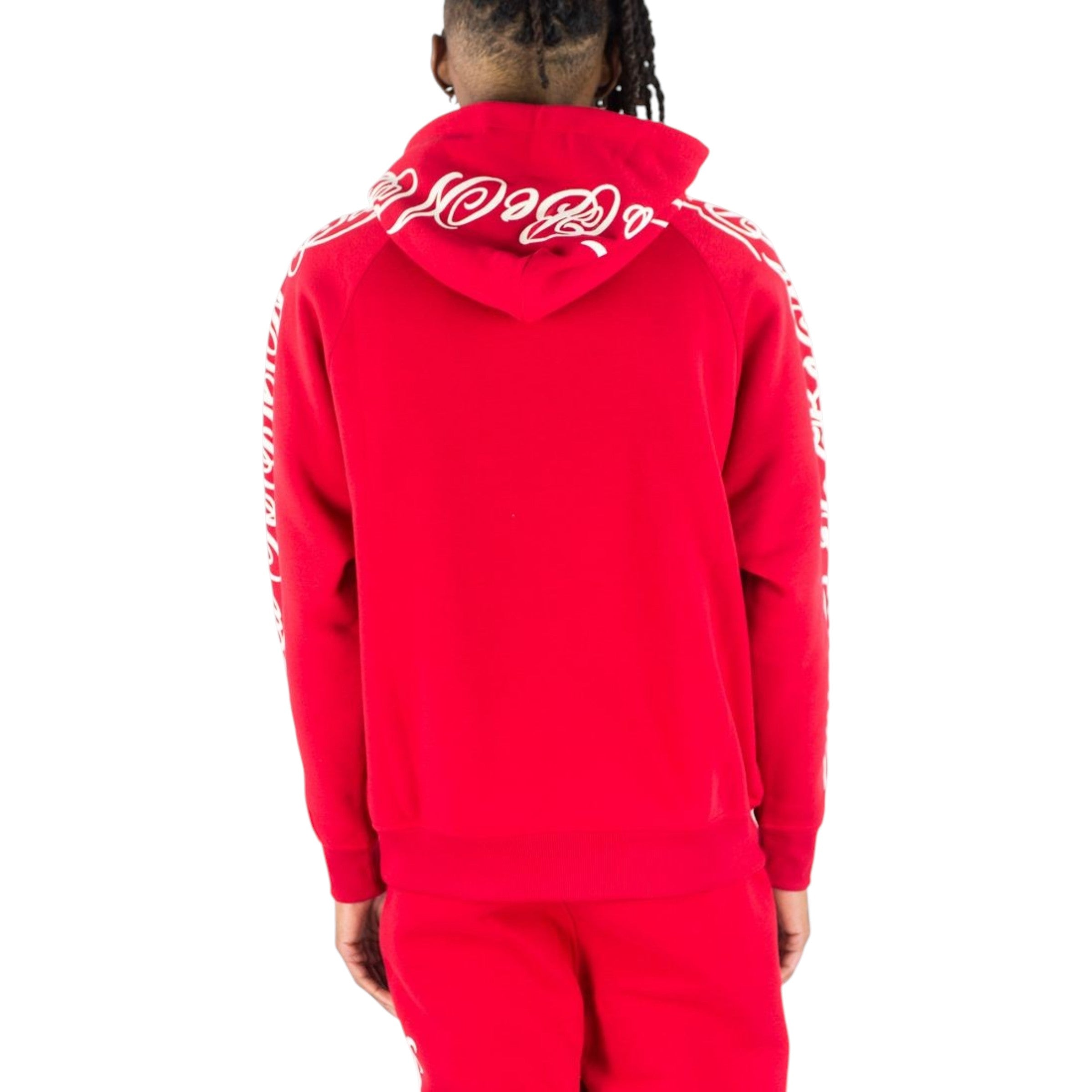 Men's Fleece Hoodie Blessed In Red