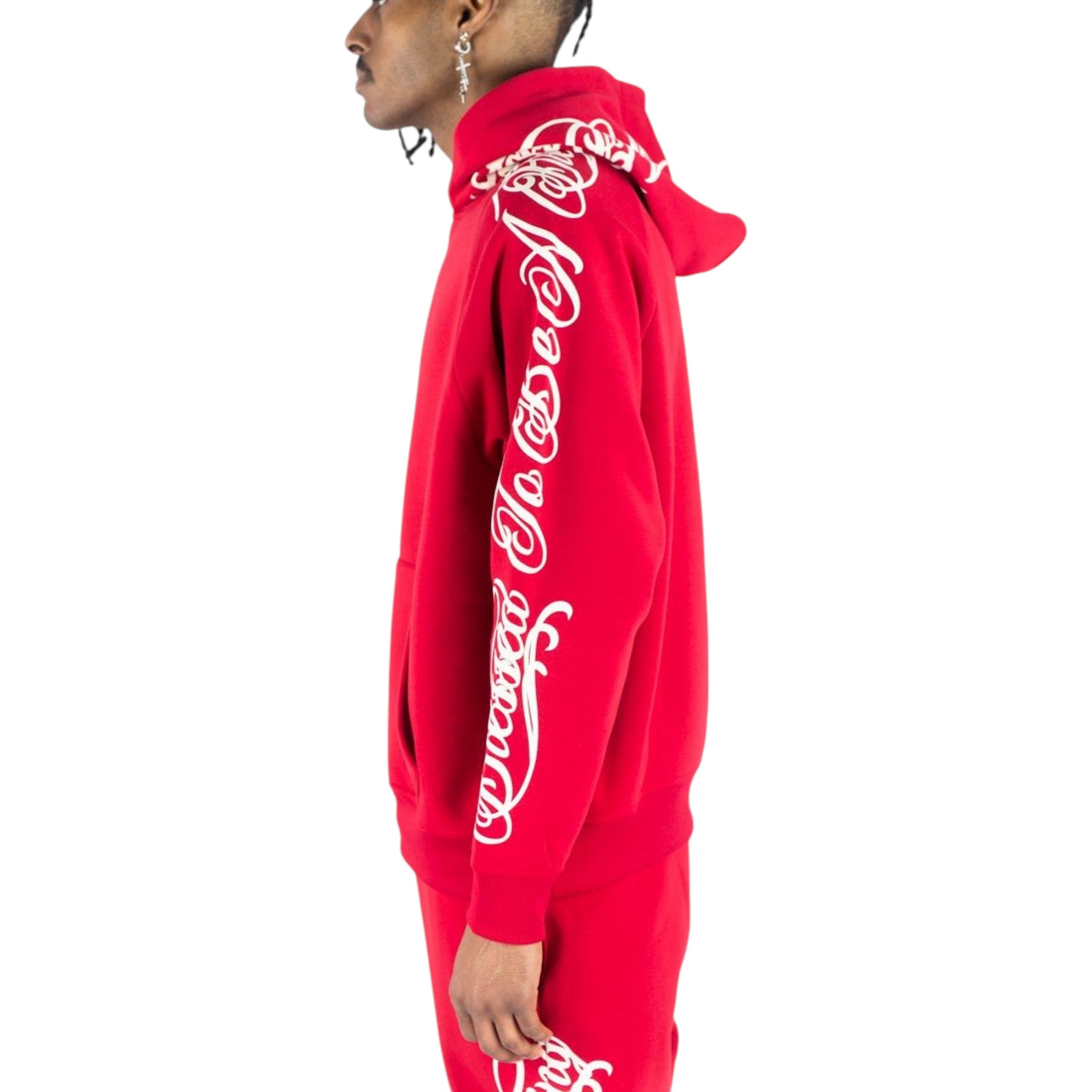 Men's Fleece Hoodie Blessed In Red