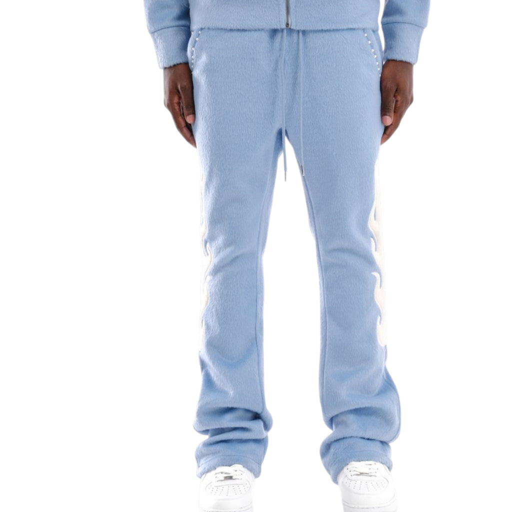 Men's Stacked Sweatpants Saints Mohair Pearl In Light Blue