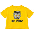 Kids Built Different Cropped Tee In Yellow