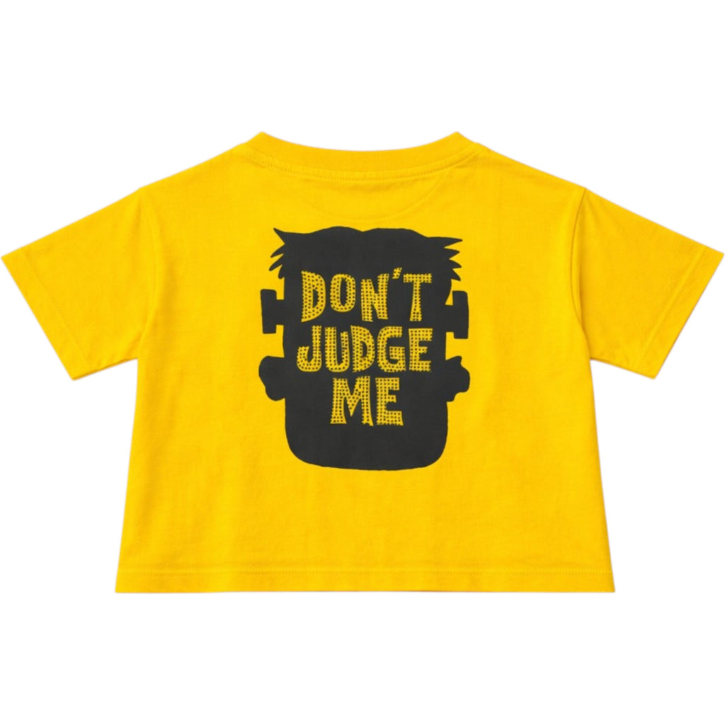 Kids Built Different Cropped Tee In Yellow