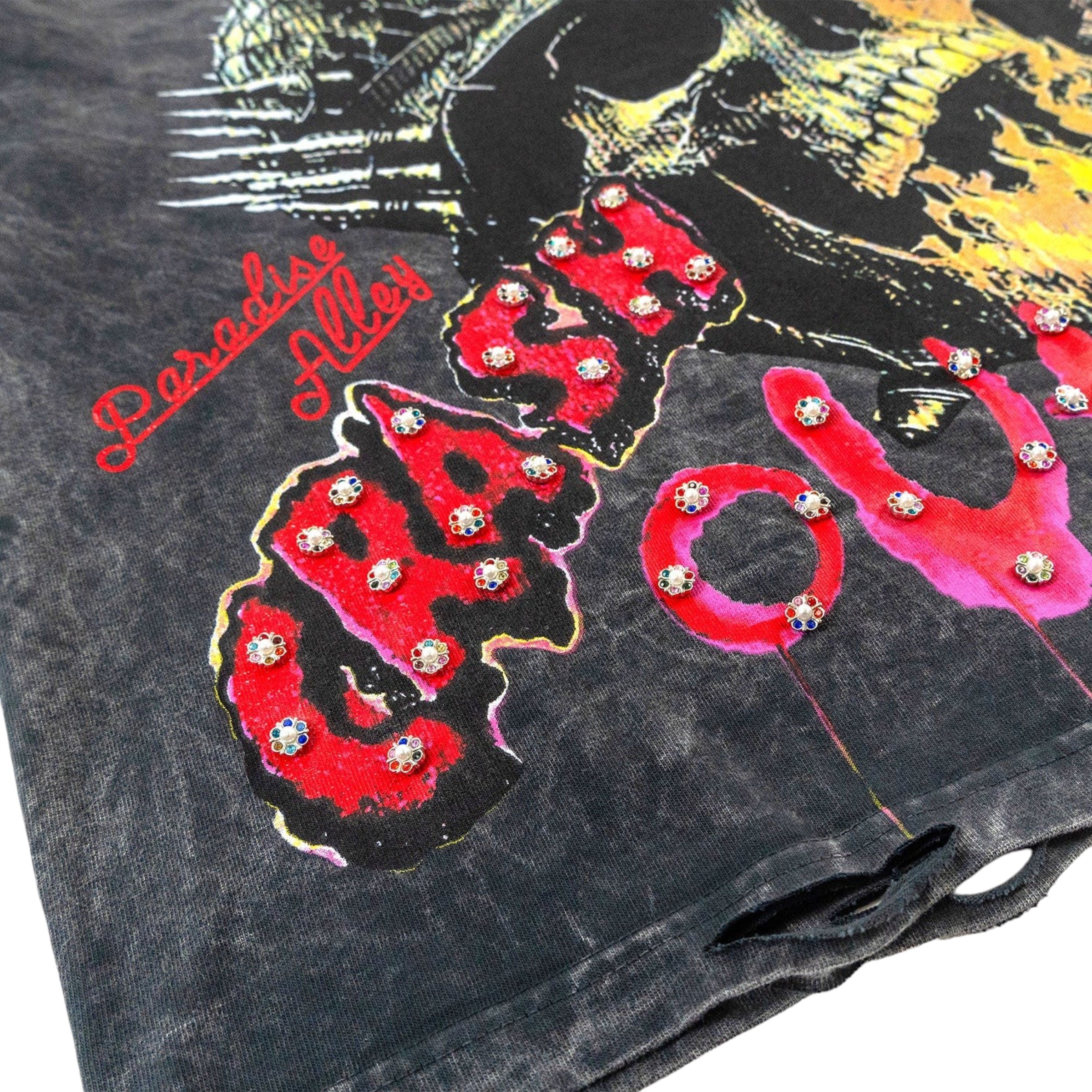 Crash Out Oversized Cropped Tee In Acid Black