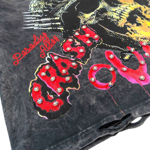 Crash Out Oversized Cropped Tee In Acid Black