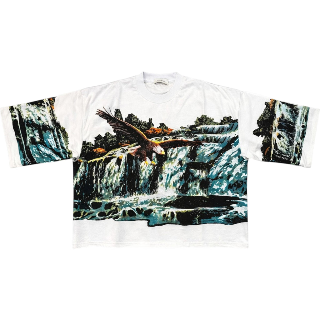 Freedom Premium Cropped Oversized Tee In White