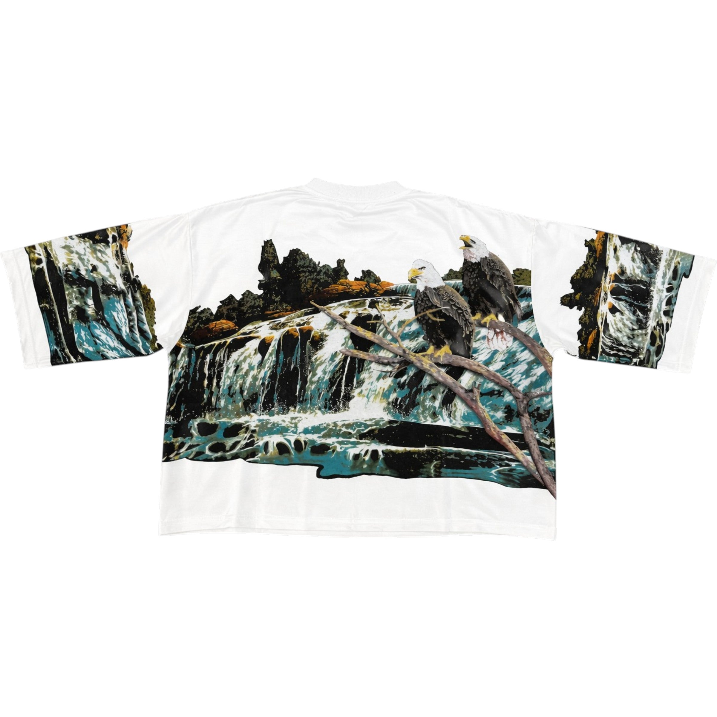 Freedom Premium Cropped Oversized Tee In White