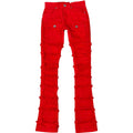 Kids Static Cargo Stacked Denim In Red
