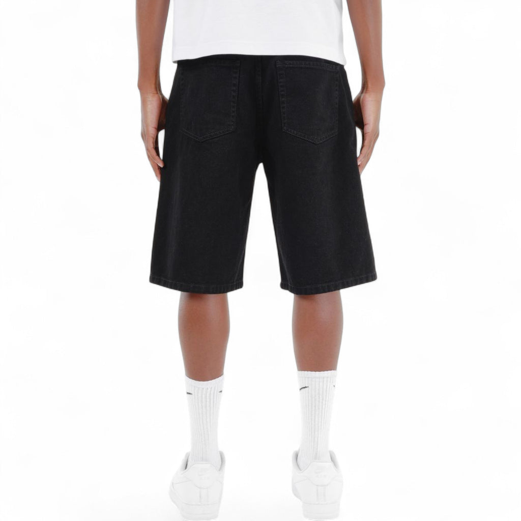 Men's Rip & Repair Relax Fit Denim Shorts In Black