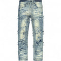 Kids Slim Fit Slim Darted Distressed Denim In Light Tint