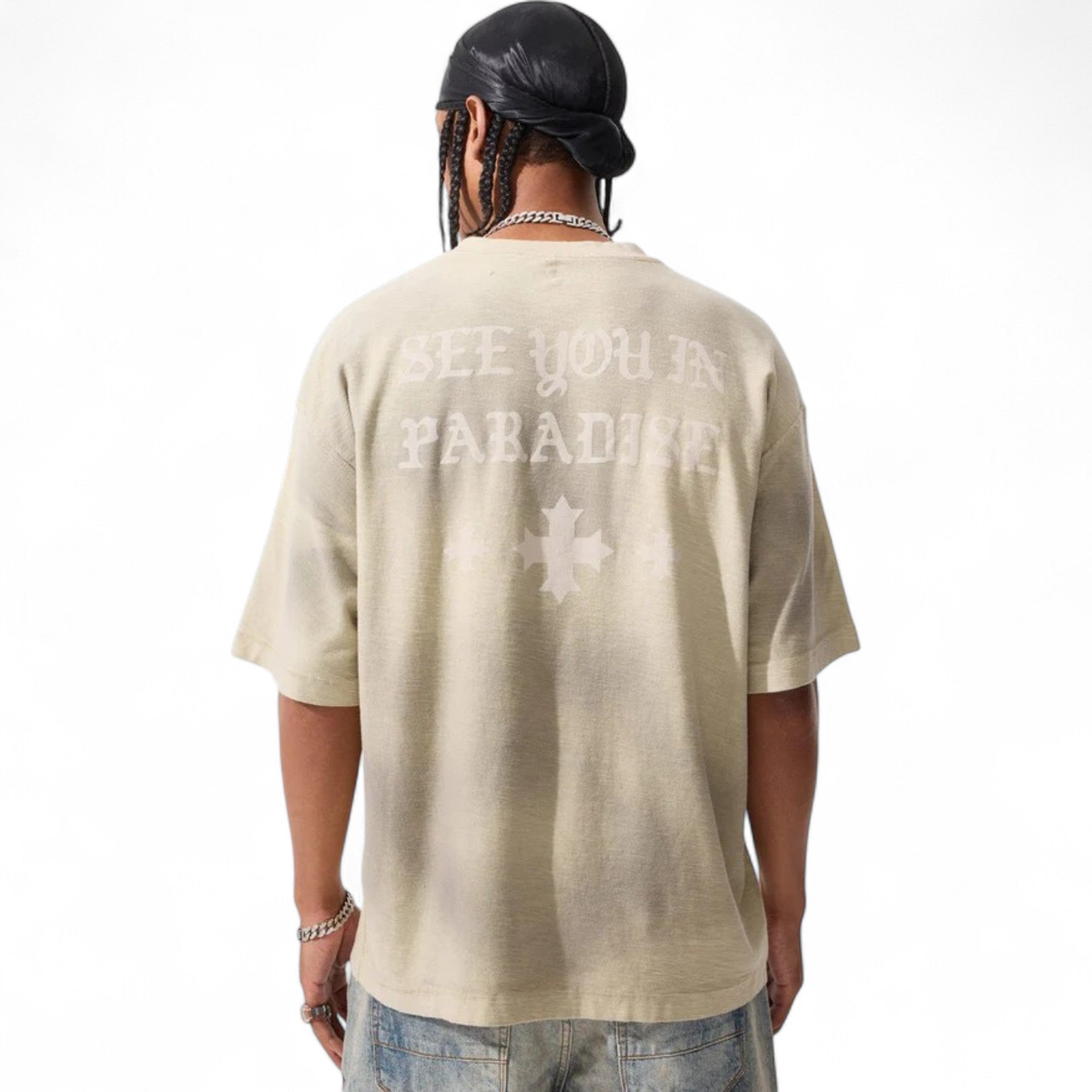 SYIP Inside Out Premium Tee In Cream Wash