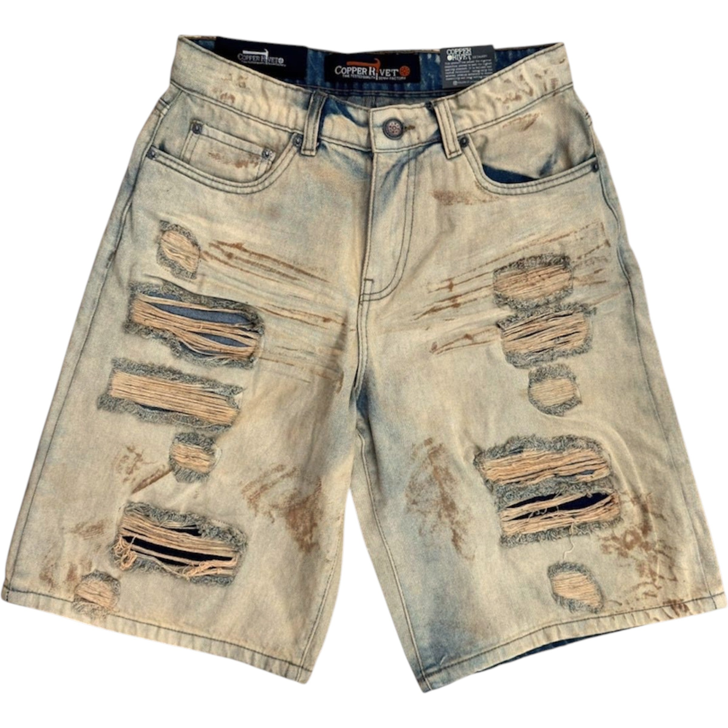Men's Rip & Repair Relax Fit Denim Shorts In Dirt Wash