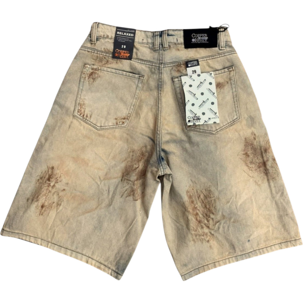Men's Rip & Repair Relax Fit Denim Shorts In Dirt Wash