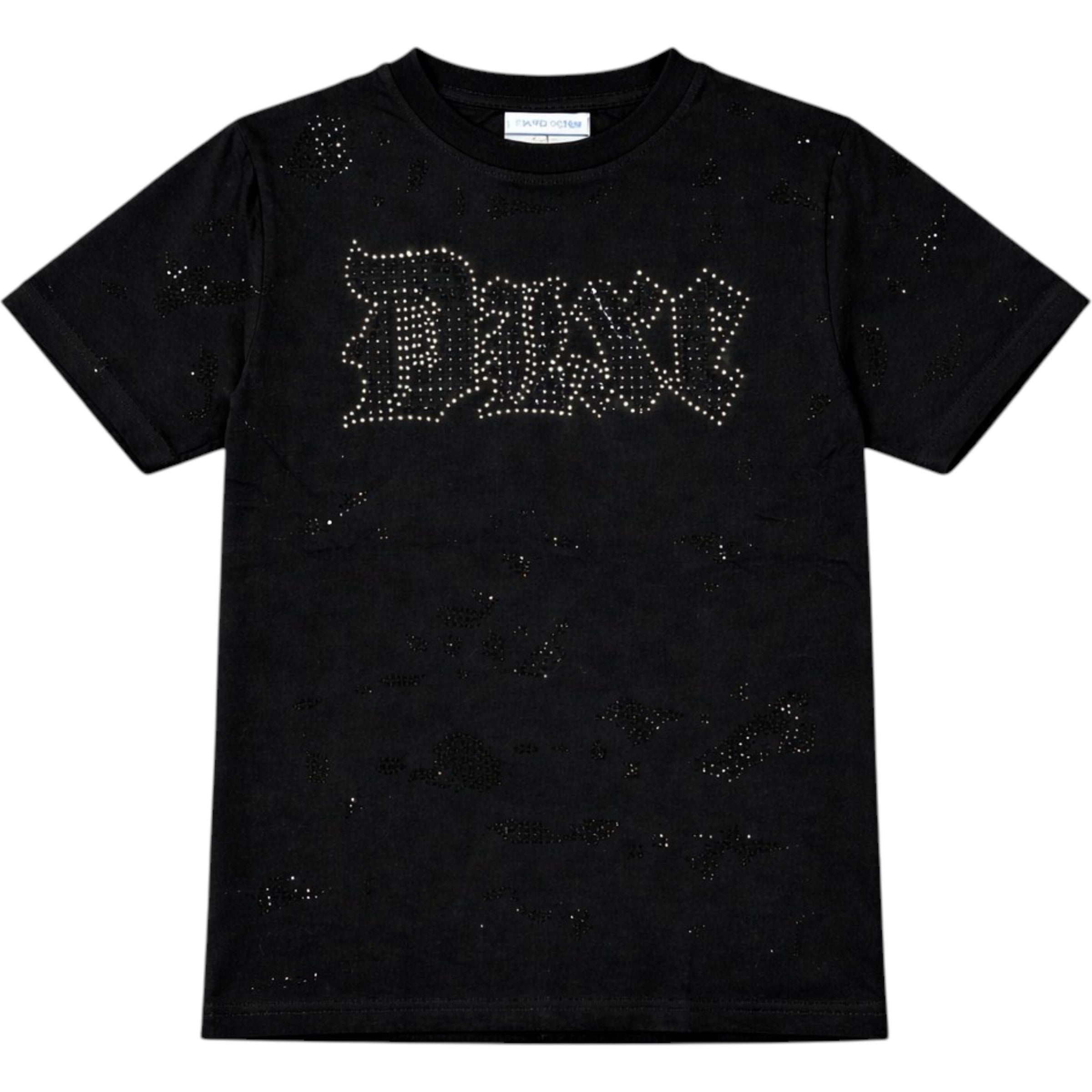 Kids Crystalized DLXE Rhinestone Tee In Black