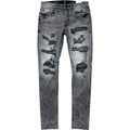Men's Slim Fit Sean Shredded Distressed Denim In Smoked Grey