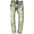 Kids Slim Fit Wild Tiger Distressed Ripple Denim In Med Tint