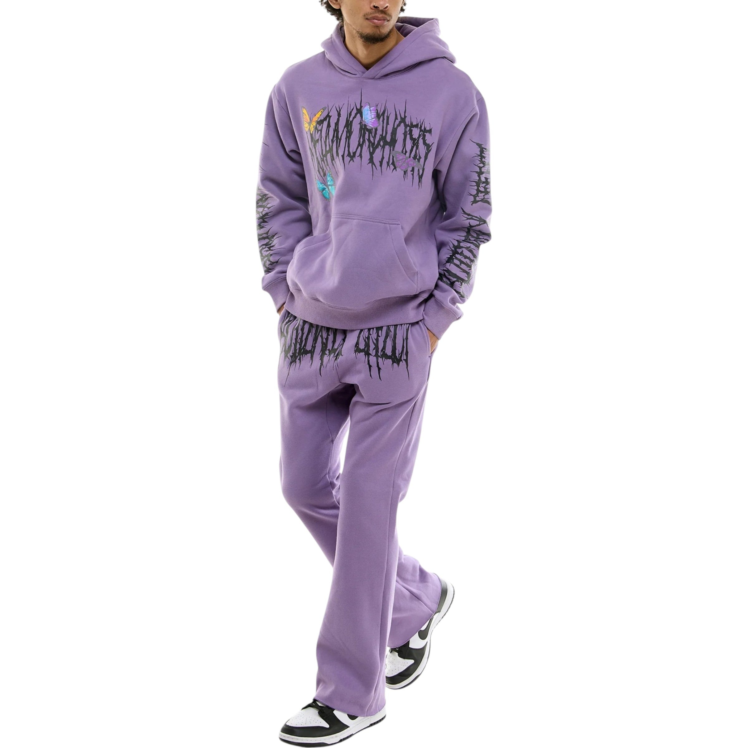 Men's Stacked Sweatpants Butterfly Effect In Purple