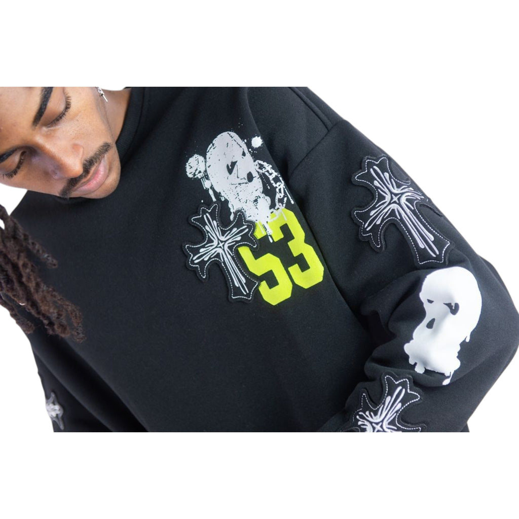 Men's Fleece Crewneck Mask 53 In Black