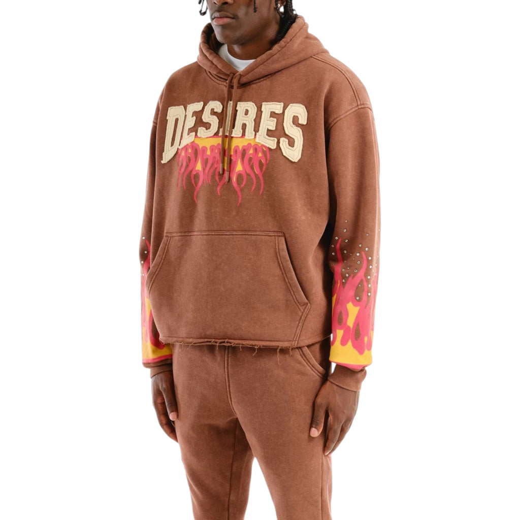 Men's Desires Cropped Hoodie In Brown