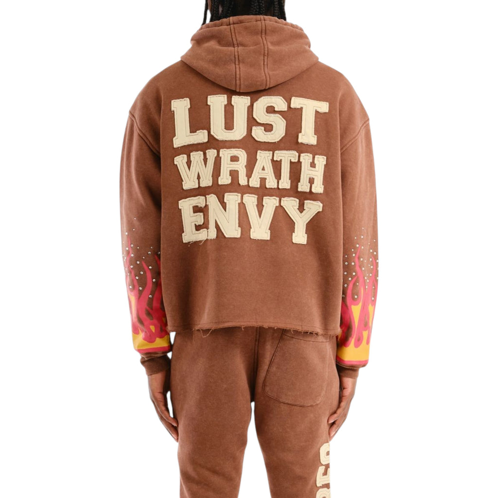Men's Desires Cropped Hoodie In Brown