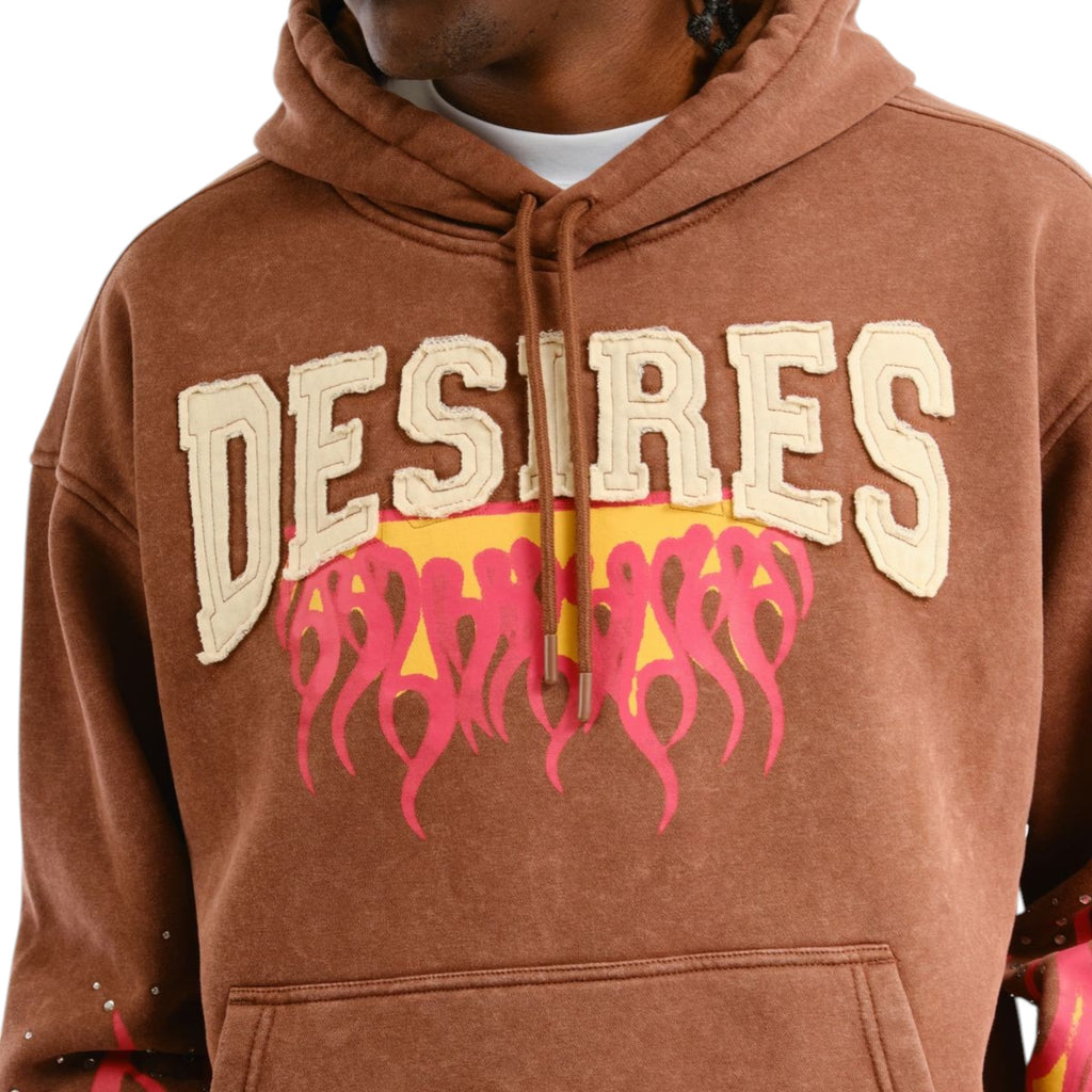 Men's Desires Cropped Hoodie In Brown