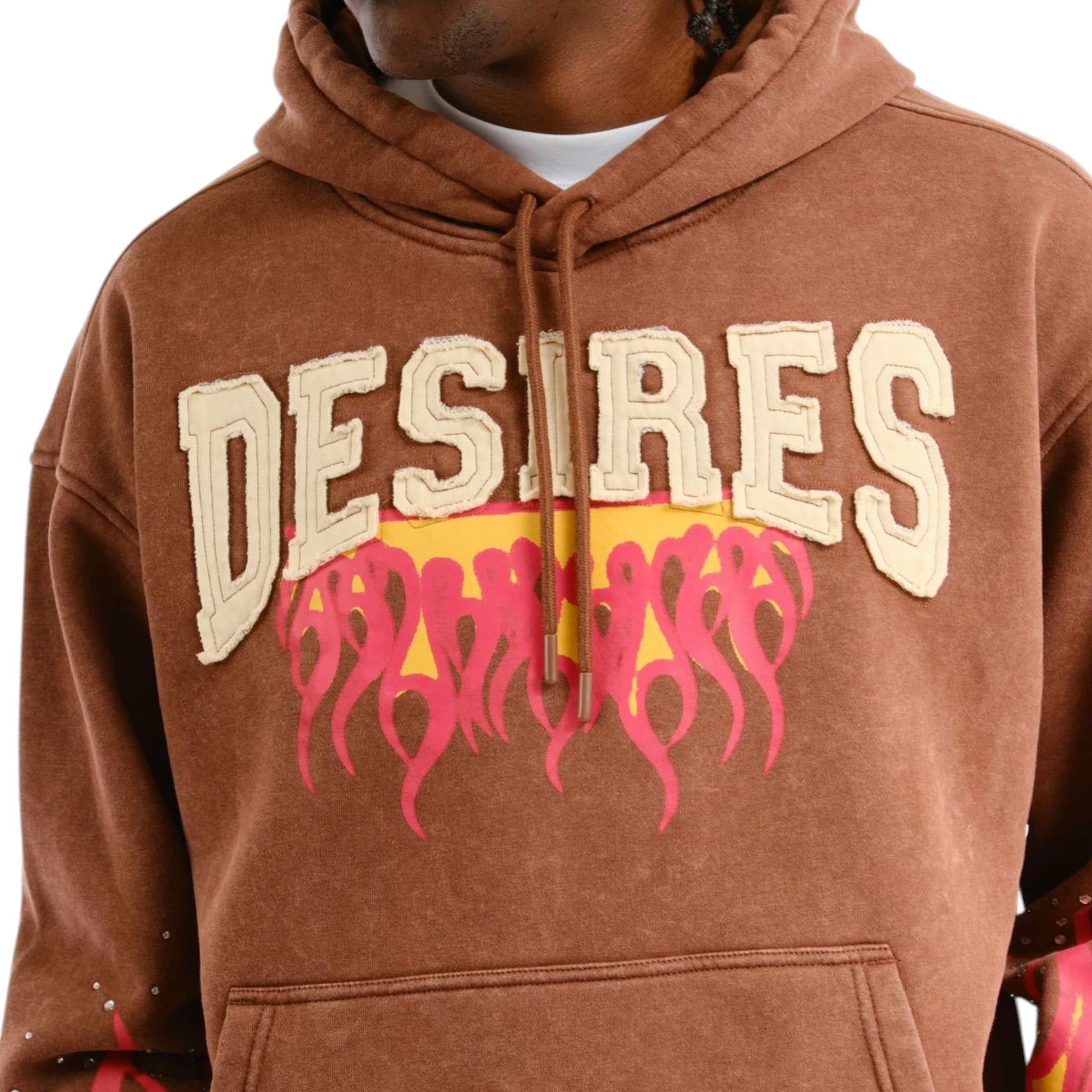Men's Desires Cropped Hoodie In Brown