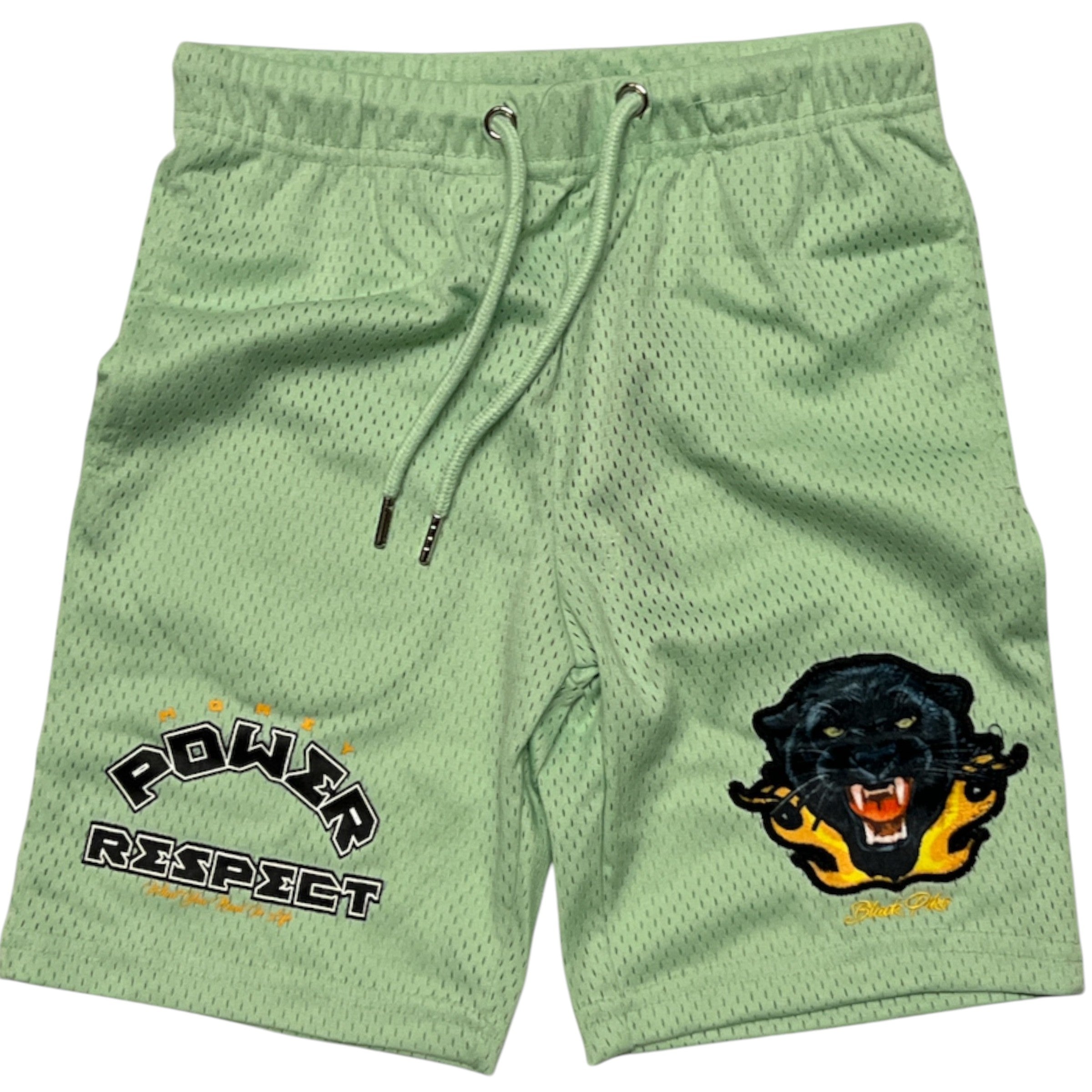Kids Panther Mesh Shorts In Mint