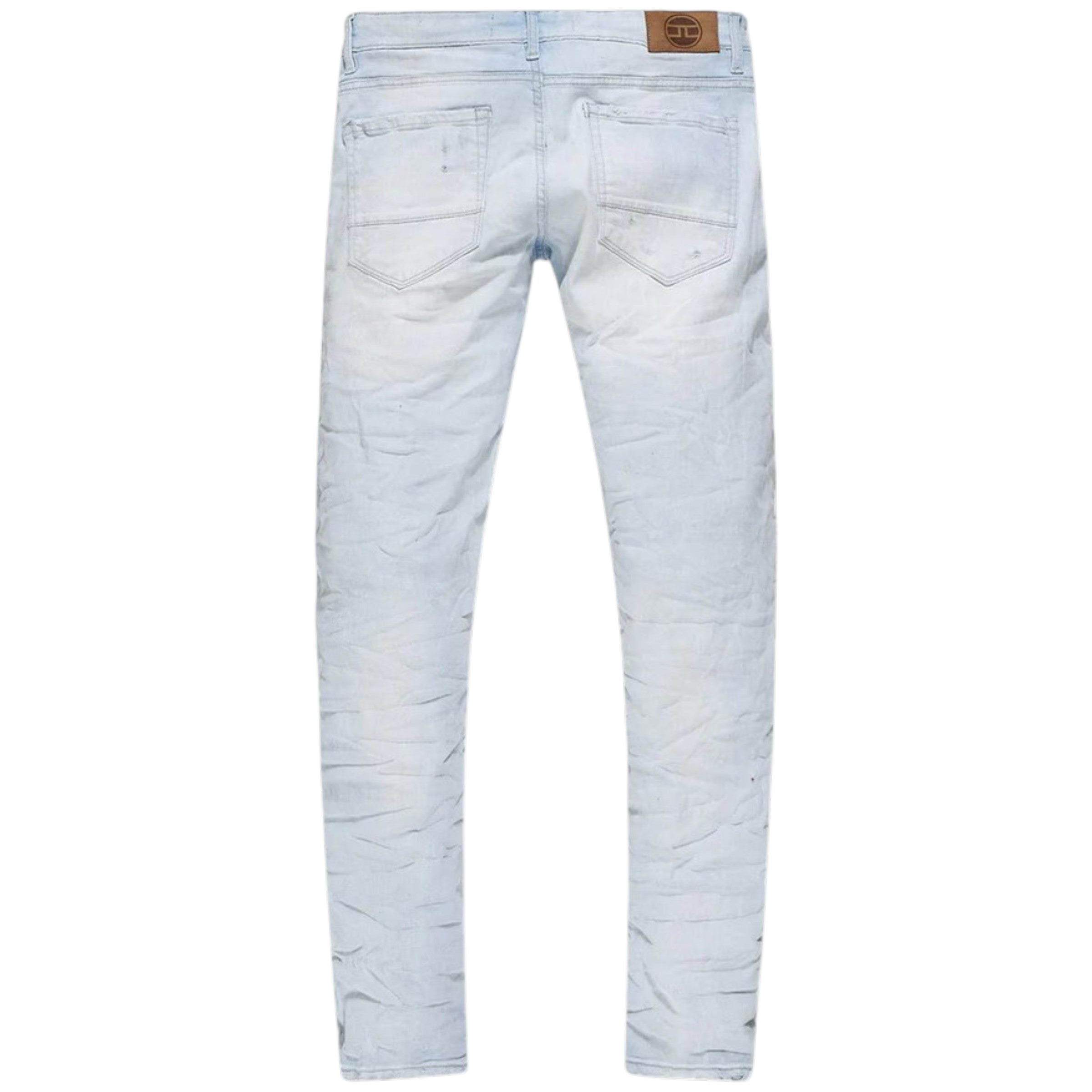 Men's Slim Fit Sean Crushed & Rolled Distressed Denim In Ice White