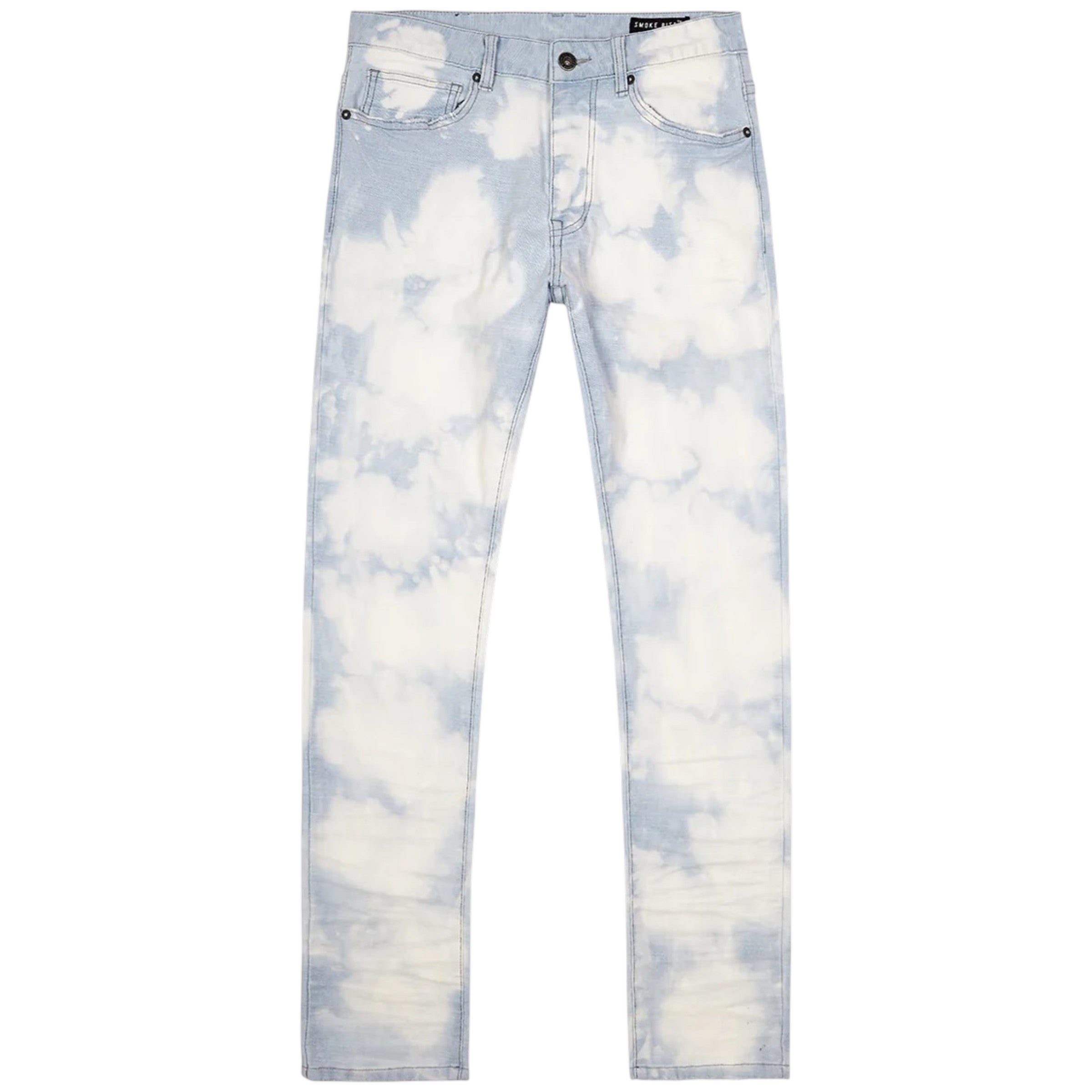Slim Fit Spotted Bleached Denim In Bleach Wash