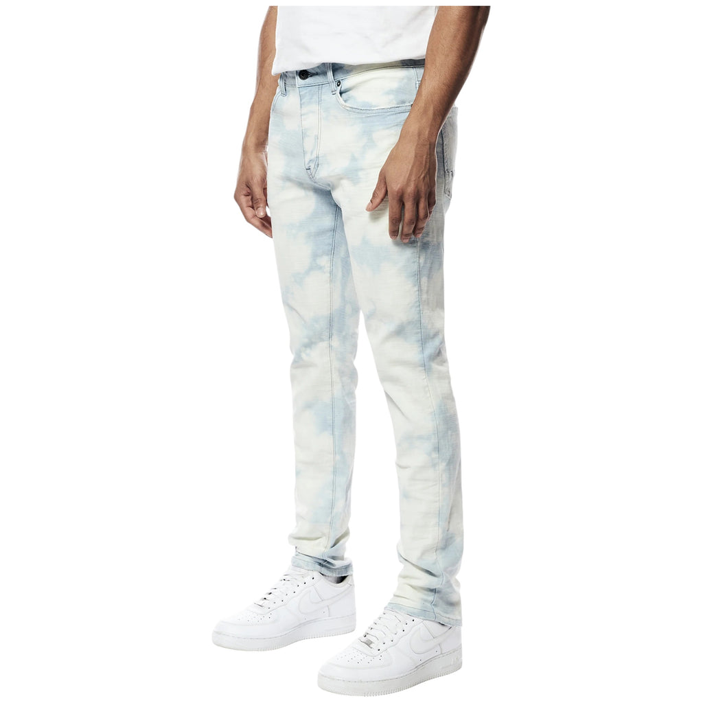 Slim Fit Spotted Bleached Denim In Bleach Wash