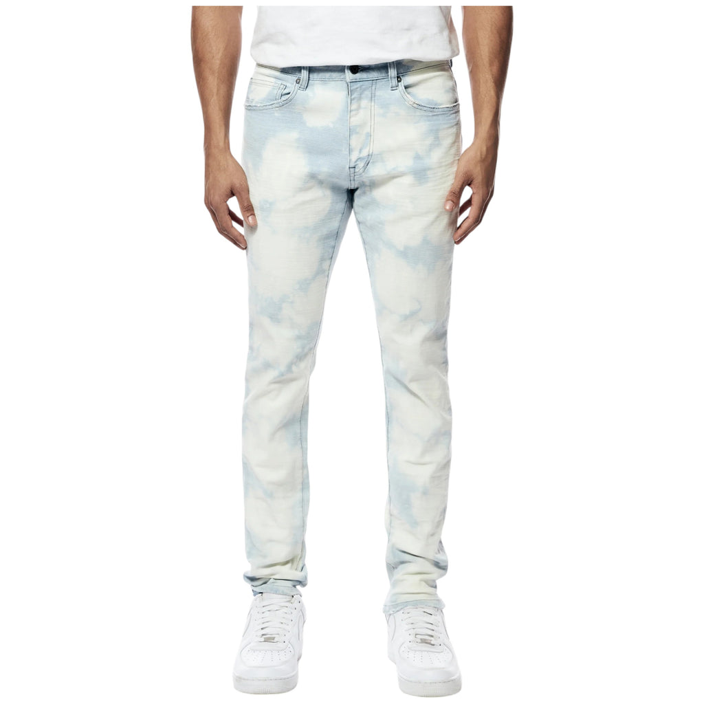 Slim Fit Spotted Bleached Denim In Bleach Wash