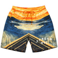 Kids Scream Board Shorts In Multi Color Orange