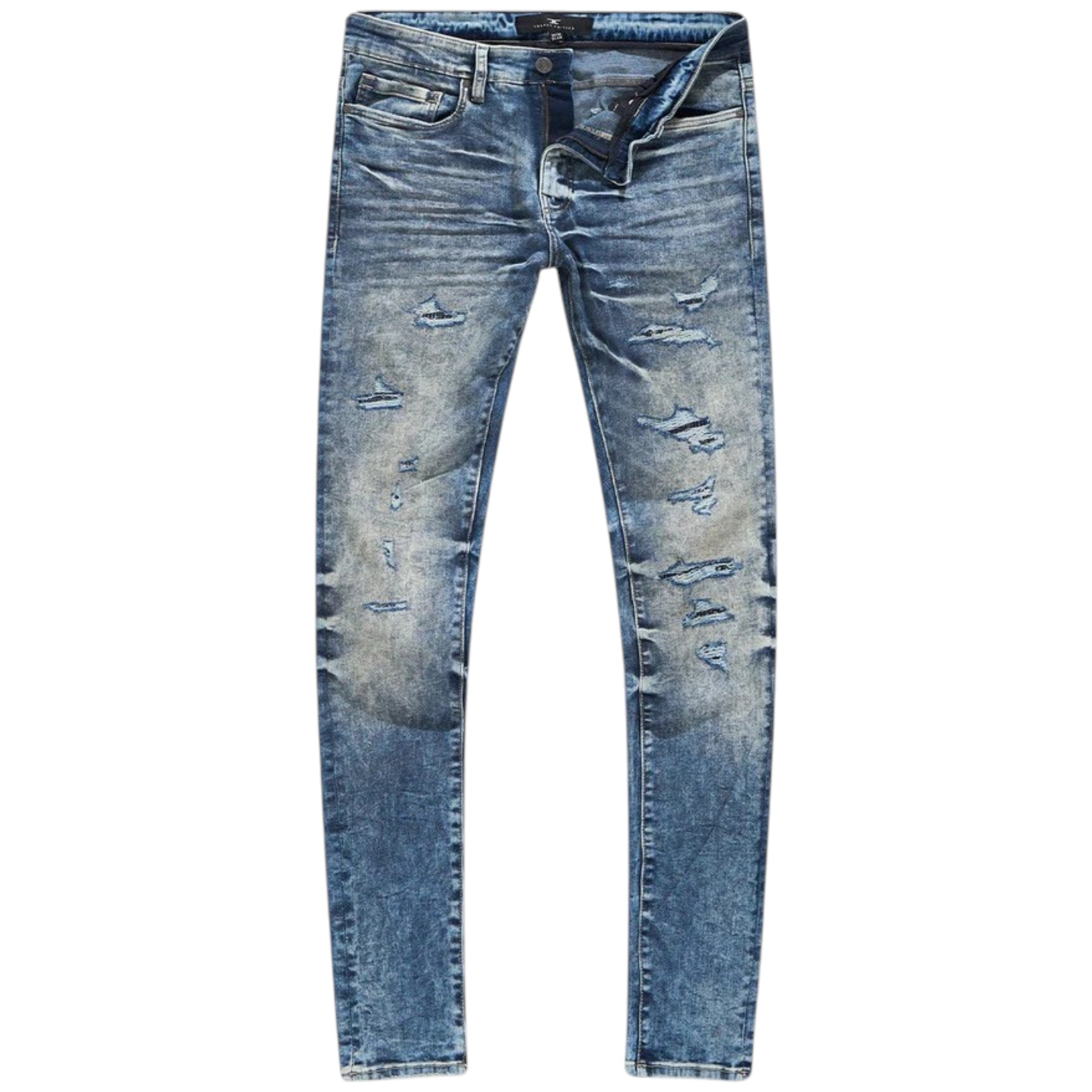 Men's Slim Fit Sean Small Rips Distressed Denim In Desert Storm