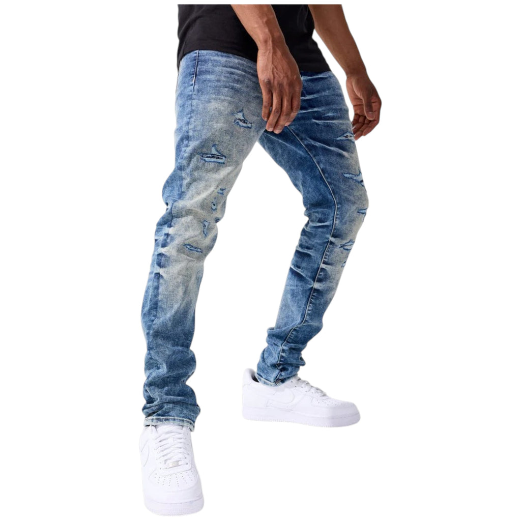 Men's Slim Fit Sean Small Rips Distressed Denim In Desert Storm