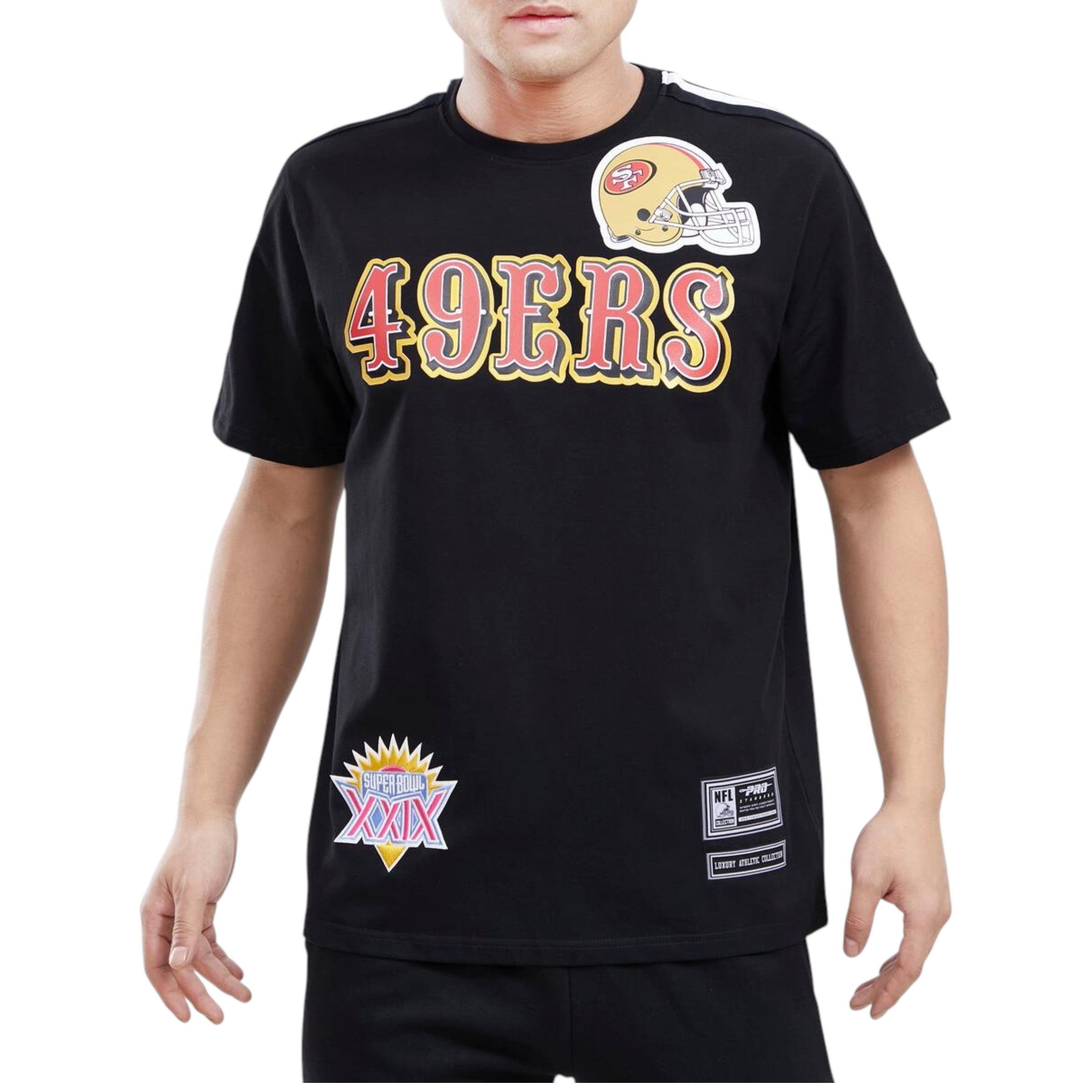49ers Logo Pro Team Taping Tee In Black