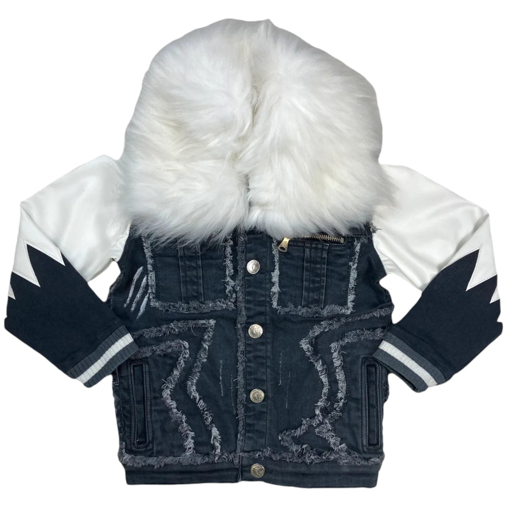 Kids Slasher Denim Jacket In Arctic Grey