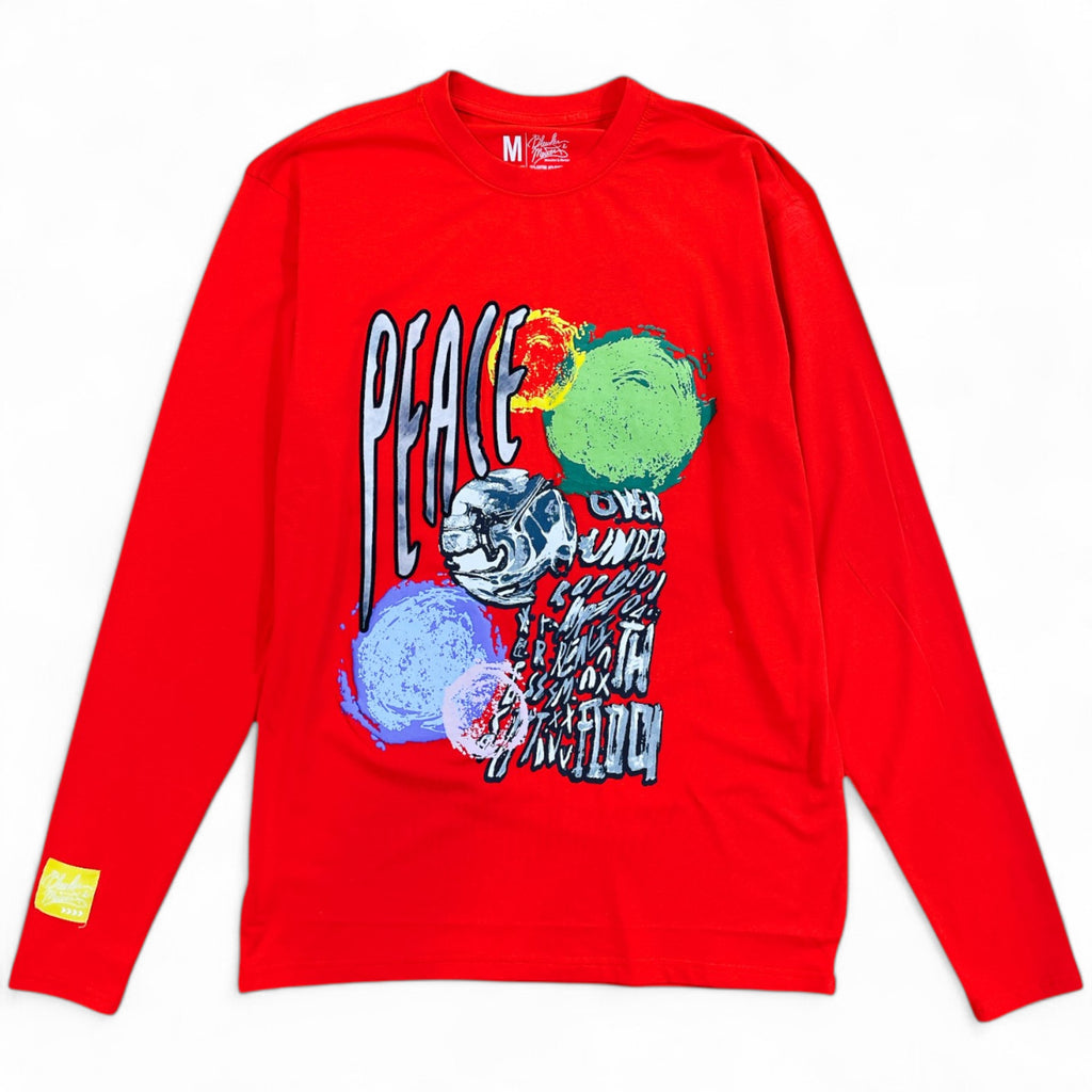 Peace Long Sleeve Tee In Red